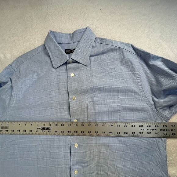 Gitman Bros Mens Blue Plaid Long Sleeve Button-Up Shirt XL 100% Cotton USA Made - Picture 6 of 7